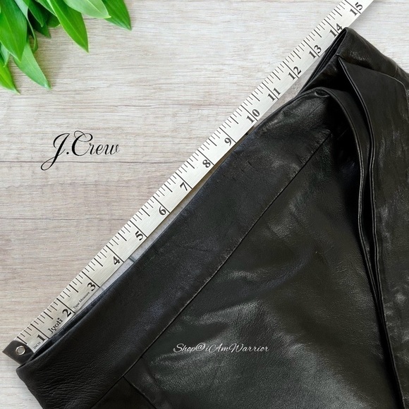 J.Crew Collection RARE nappa leather & wool flannel wrap skirt *shop@iamwarrior - Picture 8 of 12